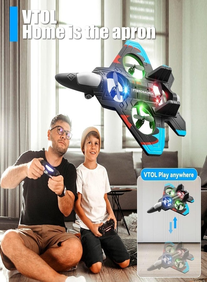 Bhavenu Star Fighter RC Plane, 2.4G Remote Control Airplane with LED Lights, 360° Tumbling, EPP Lightweight Material, Gliding Hovering Functions for Kids, Multicolor - Image 2